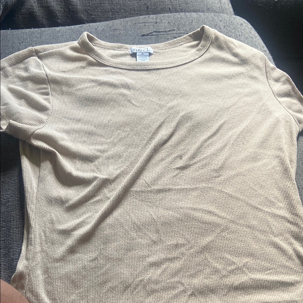 Rue21 Beige Ribbed Blouse